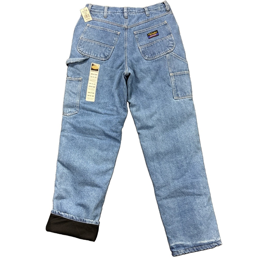 Walls Zero Zone Thinsulate Carpenter Jeans Mens 32x32 TAG-34x32 Fleece Lined NEW
